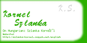 kornel szlanka business card